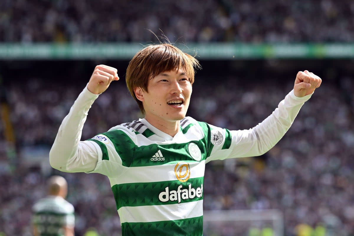 Kyogo Furuhashi scored twice for Celtic (Malcolm Mackenzie/PA) (PA Wire)