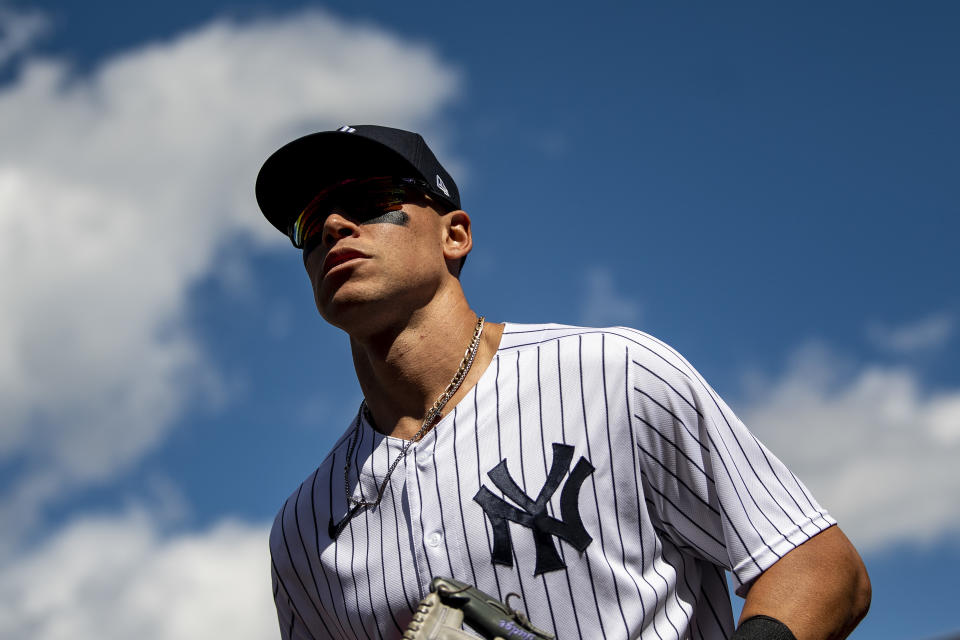 Aaron Judge turned down an extension offer from the New York Yankees ahead of their opening day matchup. (Photo by Billie Weiss/Boston Red Sox/Getty Images)