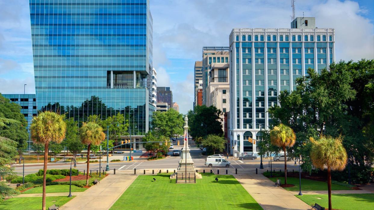 Skyline of downtown Columbia, South Carolina, USA.