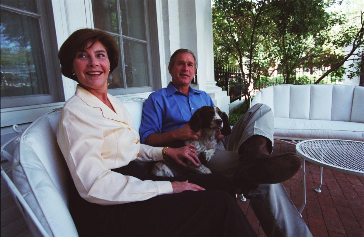 George W. and Laura Bush with Spot