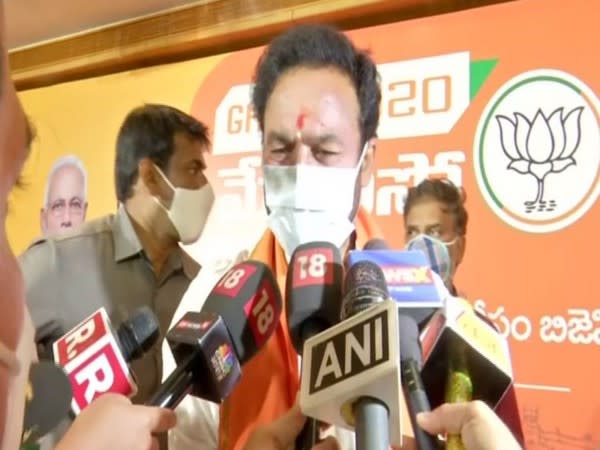 Union Mos Home G Kishan Reddy speaking to reporters in Hyderabad on Thursday [Photo/ANI]