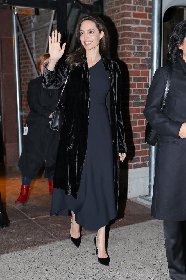 Angelina Jolie is all smiling while leaving the Asia Society in NYC