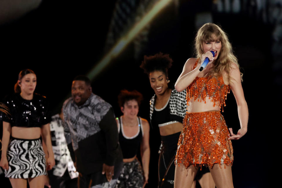 Taylor Swift performs during “Taylor Swift | The Eras Tour” at the National Stadium on March 2, 2024 in Singapore. (Photo by Ashok Kumar/TAS24/Getty Images for TAS Rights Management)