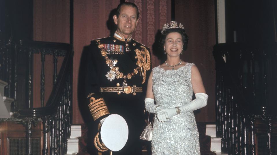 Queen Elizabeth II and Prince Philip Duke of Edinburgh on the occasion of their 25th silver wedding anniversary celebrations held at Buckingham Palace, 20th November 1972.