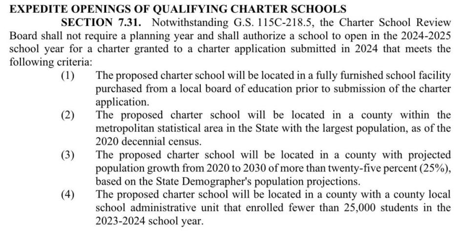 Part of page 84 of the 271-page North Carolina House budget bill.