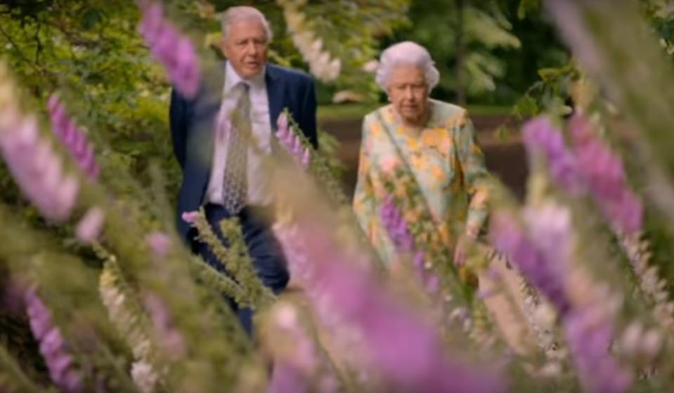 Sir David and the Queen team up on his latest. (ITV)