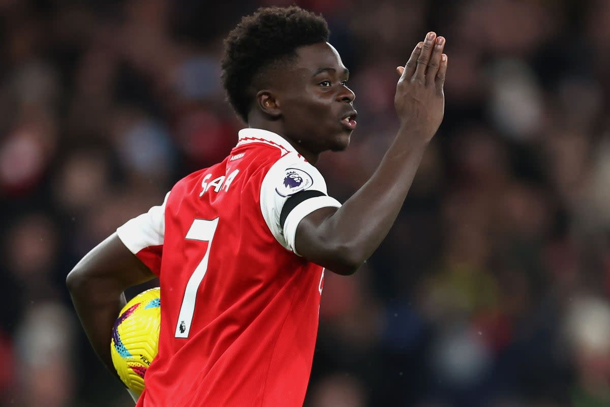 Bukayo Saka picked up an award (Steven Paston/PA) (PA Wire)