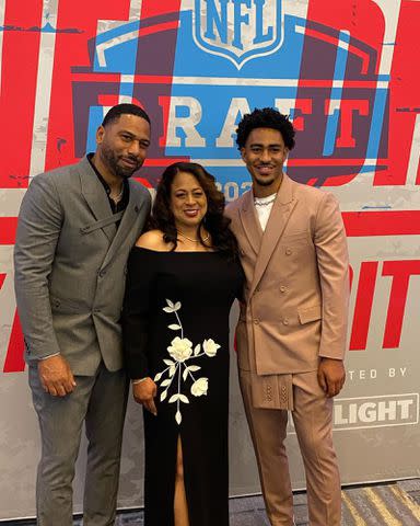 <p>Craig Young Instagram</p> Craig, Julie and Bryce Young during the 2023 NFL Draft.