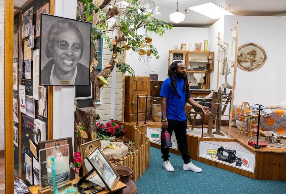 Emmanuel George, the curator of the Old Dillard Museum, gives a tour of the historic building in the Sistrunk neighborhood on Wednesday, July 10, 2024, in Fort Lauderdale, Florida.