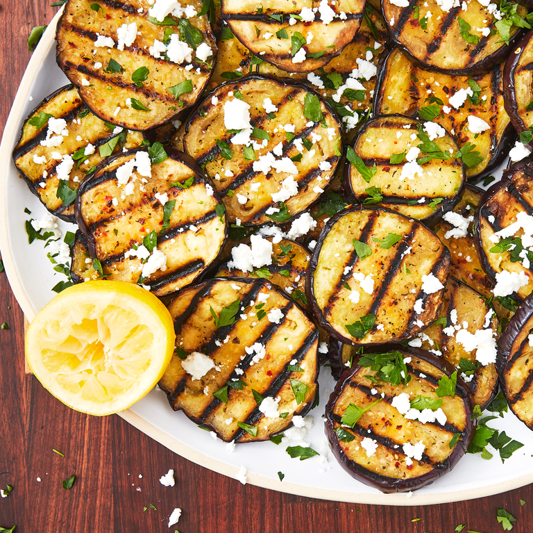 <p>Get your grill ready because this is my all-time-favourite grilled vegetable recipe. Aubergine is infinitely better grilled, and this one comes with a simple but addicting tahini dressing. The Mediterranean vibes will have you feeling like you're relaxing along the coast, and we are always up for that. </p><p>Get the <a href="https://www.delish.com/uk/cooking/recipes/a28960443/grilled-aubergine-recipe/" rel="nofollow noopener" target="_blank" data-ylk="slk:Grilled Aubergine;elm:context_link;itc:0;sec:content-canvas" class="link ">Grilled Aubergine</a> recipe.</p>