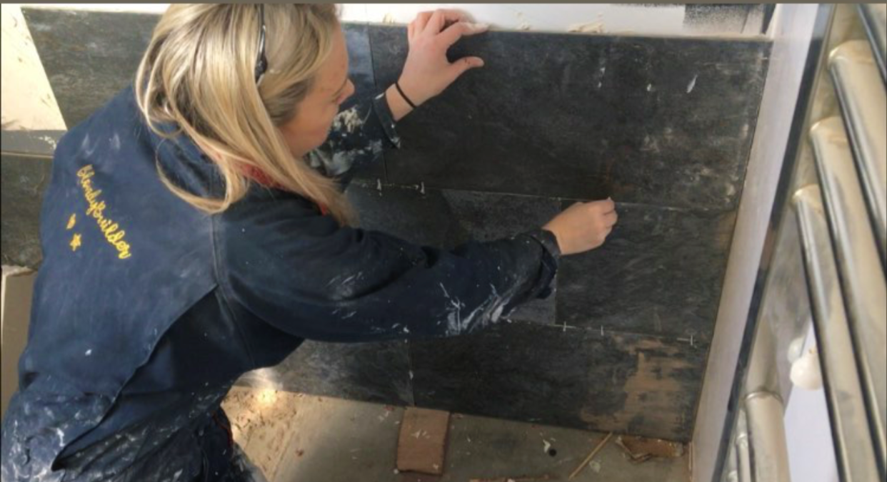 Bryson did the tiling herself. (Latestdeals.co.uk)