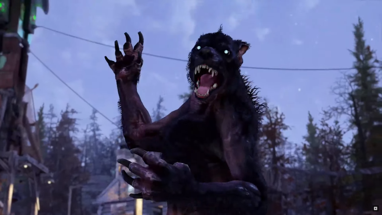  A werewolf jumping at the camera 