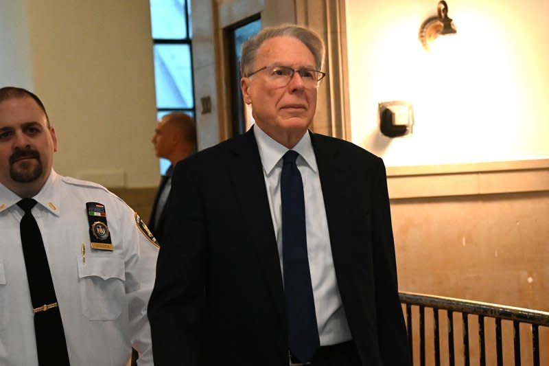 Former National Rifle Association chief Wayne LaPierre enters a New York Supreme Court room for jury selection of his civil trial on January 8. On Friday, a jury found LaPierre and other NRA executives liable in New York Attorney General Letitia James' civil corruption lawsuit. File Photo by Louis Lanzano/UPI