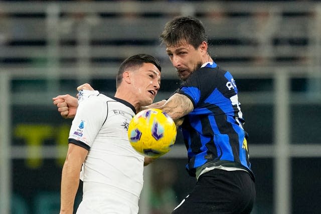 Acerbe ha giocato domenica con la maglia dell'Inter nell'1-1 contro il Napoli