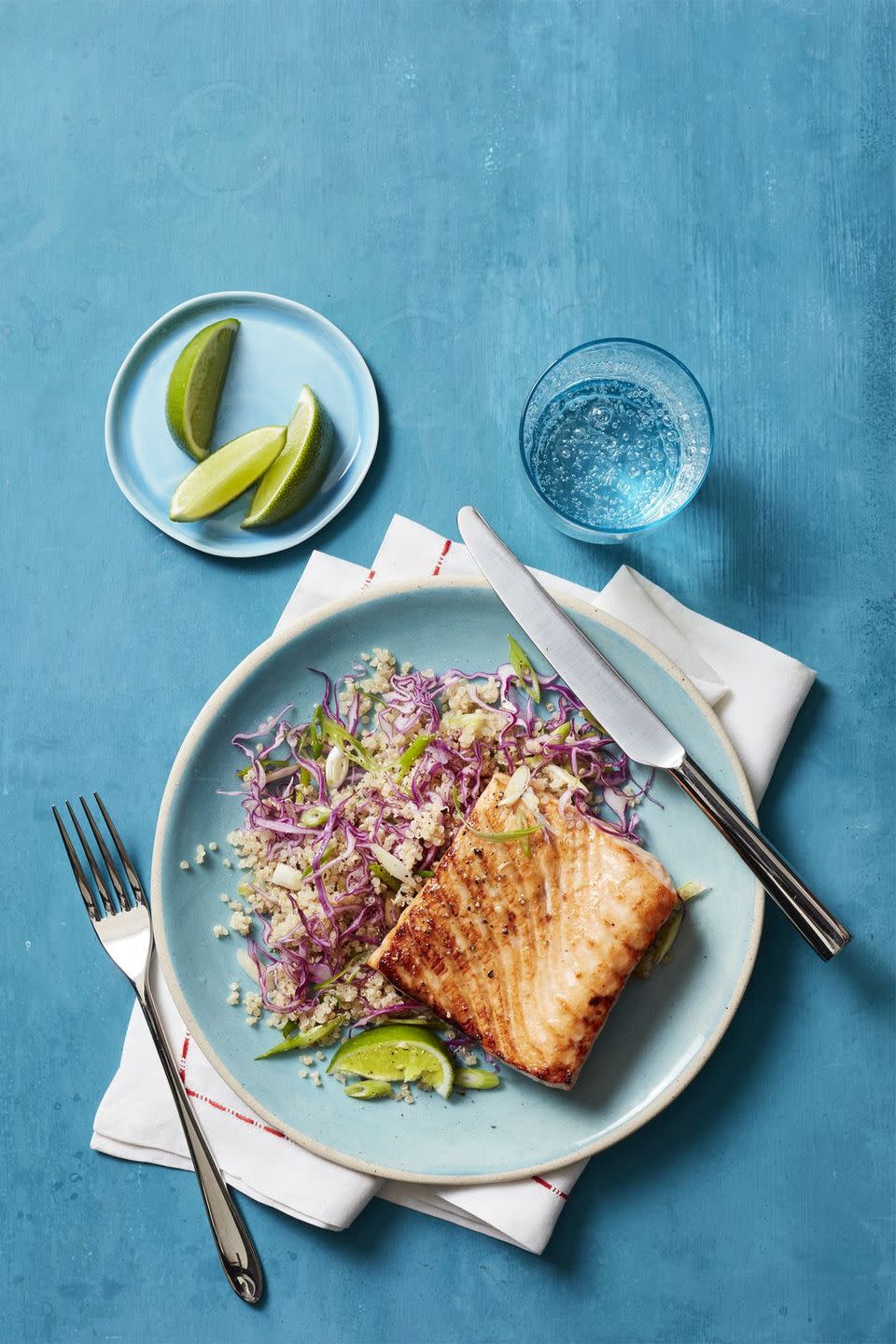 honey spiced salmon with quinoa salad