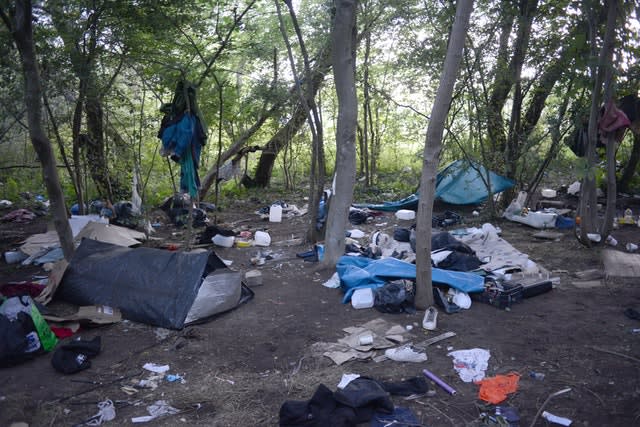 A police eviction of migrants in Calais