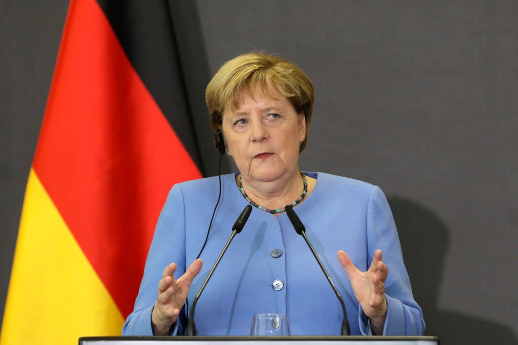 Albania Germany Merkel (Copyright 2021 The Associated Press. All rights reserved)