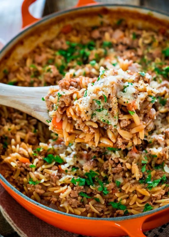 <p>Jo Cooks</p><p>This deeply flavored spicy pork ragu with orzo makes for a delicious and comforting dinner. So simple and ready in just 30 minutes.</p><p><strong>Get the recipe: <a href="http://www.jocooks.com/recipes/one-pot-spicy-pork-ragu-with-orzo/" rel="nofollow noopener" target="_blank" data-ylk="slk:One-Pot Spicy Pork Ragu with Orzo;elm:context_link;itc:0;sec:content-canvas" class="link ">One-Pot Spicy Pork Ragu with Orzo</a></strong></p>