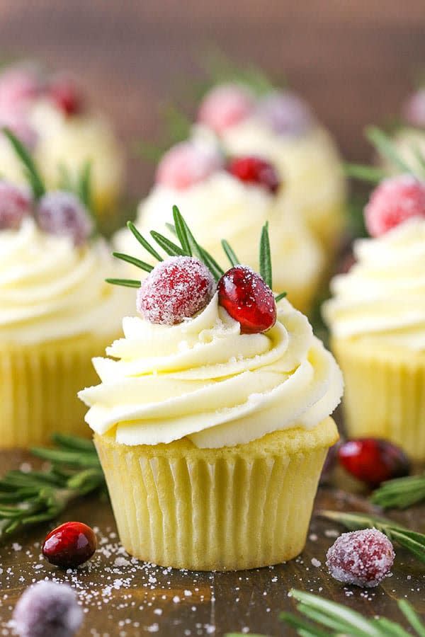 Sparkling Cranberry White Chocolate Cupcakes