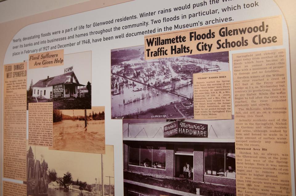 A display at the Springfield History Museum looks back at flooding that was part of life in Glenwood before the dams were built upstream.  