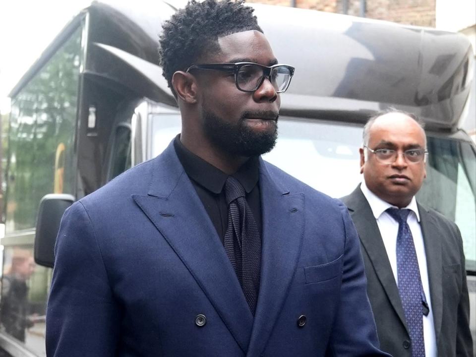 Sky Sports pundit Micah Richards leaves Highbury Corner Magistrates’ Court (Lucy North/PA Wire)