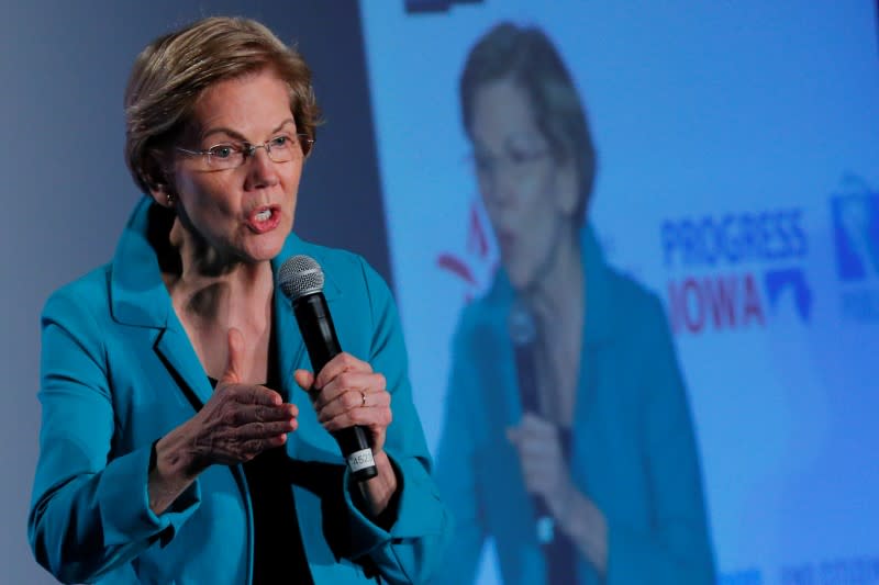 Democratic 2020 U.S. presidential candidate Warren speaks at the "We The People 2020" forum in Des Moines