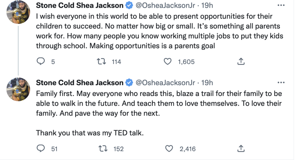 O'Shea Jackson Jr. nepotism tweets