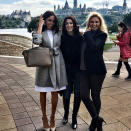 <p>In Ottawa, Markle looks like she stepped off the set of <i>Suits </i>for the One Young World Summit in Ottawa. Soia & Kyo Double Face Wool Blend Long Wrap Coat, $298; <span>nordstrom.com</span> Sanctuary Phoebe Embroidered Shift Dress, $83; <span>macys.com</span> Faith Callie Nude Pointed Pumps, $34; <span>asos.com</span></p>