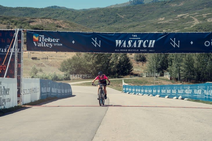 <span class="article__caption">Chelsea Bolton soloes to the win of the Wasatch All-Road gravel race … on a mountain bike. </span> (Photo: Wasatch All-Road)