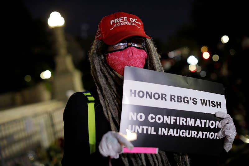 Vigil following the death of Supreme Court Justice Ruth Bader Ginsburg in Washington