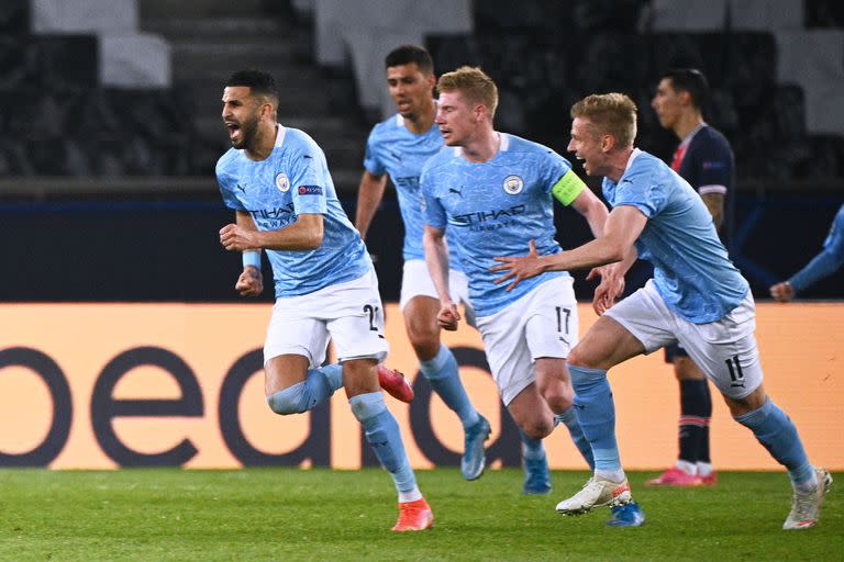 Manchester City festeja. El equipo de Pep Guardiola se quedó con el duelo de ida de una de las semifinales de la Champions League jugado en París