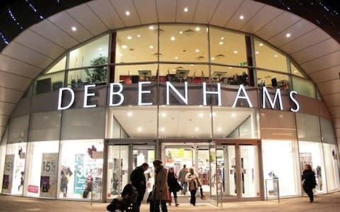 Profits at Debenhams slumped 42pc last year