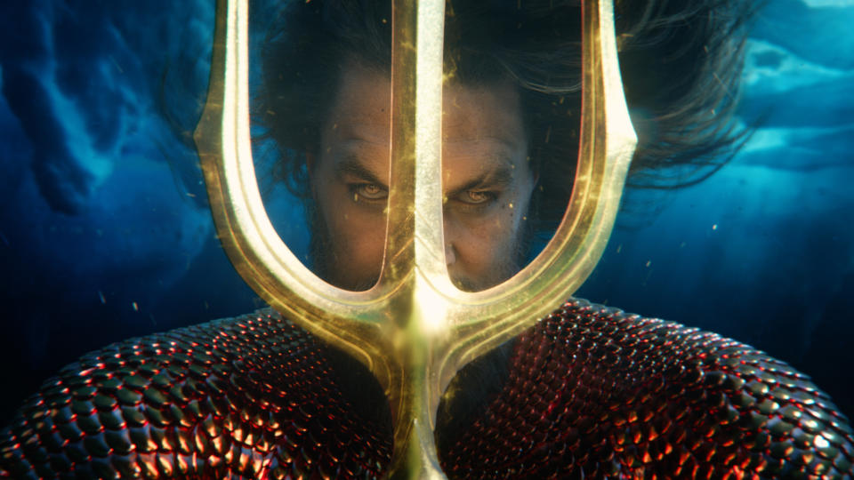 Jason Momoa as Aquaman in Warner Bros. Pictures’ action adventure “Aquaman and the Lost Kingdom,” a Warner Bros. Pictures release (Courtesy Warner Bros Pictures/DC Comics)