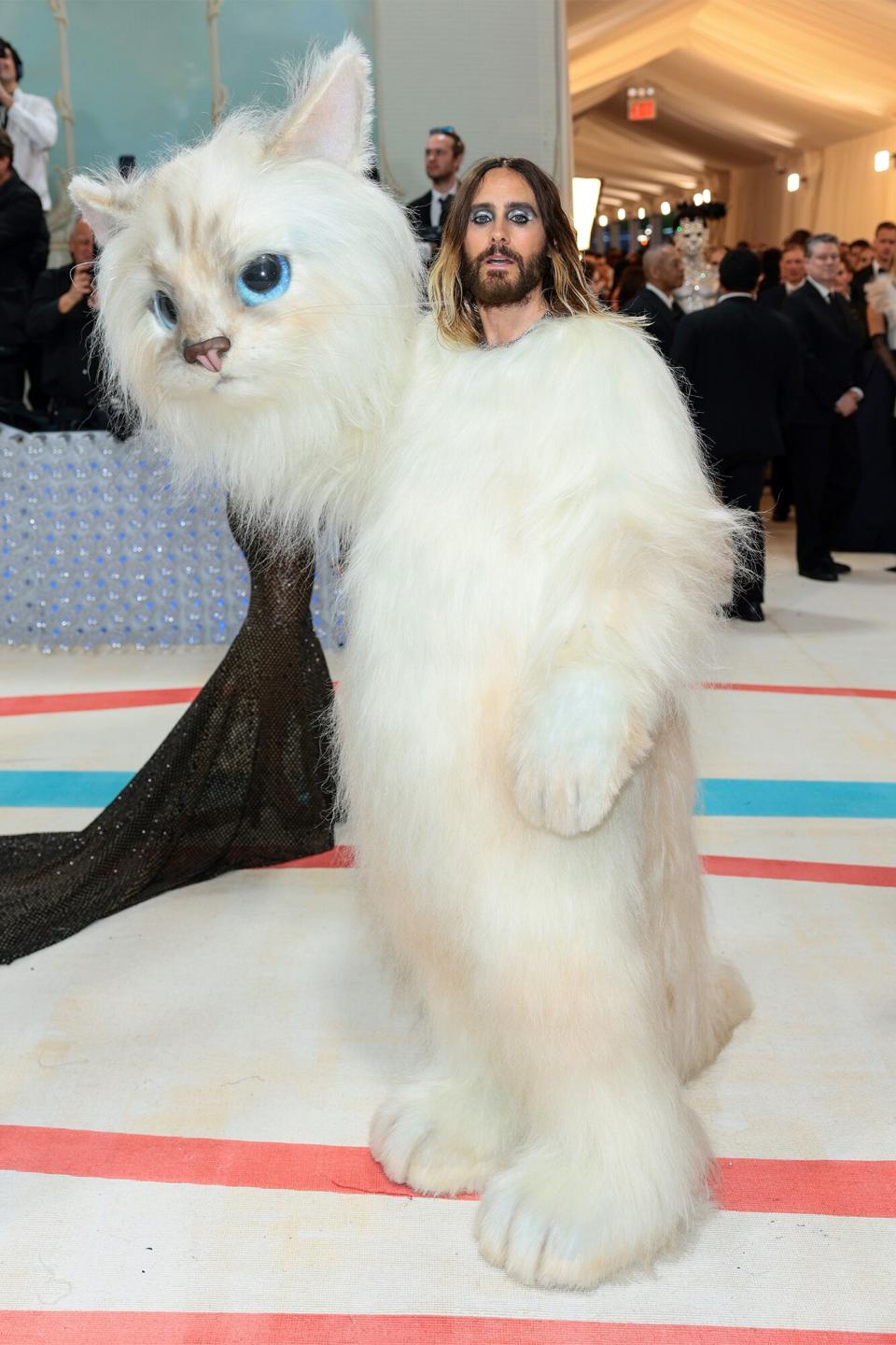 Jared Leto as Karl Lagerfeld's cat at the 2023 Met Gala