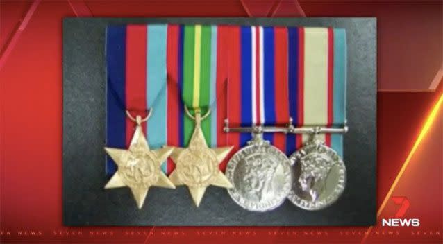 Mr Handford's stolen war medals. Source: 7 News