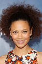 Thandie Newton let her curls loose at the premiere of <i>The Slap</i> in New York.