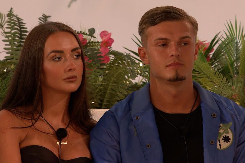 From ITV

Episode 32

Love Island SR11 on ITV2 and ITVX

Pictured: JESS, HUGO.

This photograph is (C) ITV plc and can only be reproduced for editorial purposes directly in connection with the programme or event mentioned above, or ITV plc. This photograph must not be manipulated [excluding basic cropping] in a manner which alters the visual appearance of the person photographed deemed detrimental or inappropriate by ITV plc Picture Desk.  This photograph must not be syndicated to any other company, publication or website, or permanently archived, without the express written permission of ITV Picture Desk. Full Terms and conditions are available on the website www.itv.com/presscentre/itvpictures/terms

For further information please contact:
michael.taiwo1@itv.com