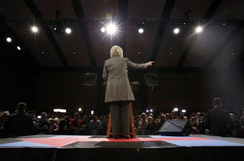 Clinton speaks at her five state primary night rally