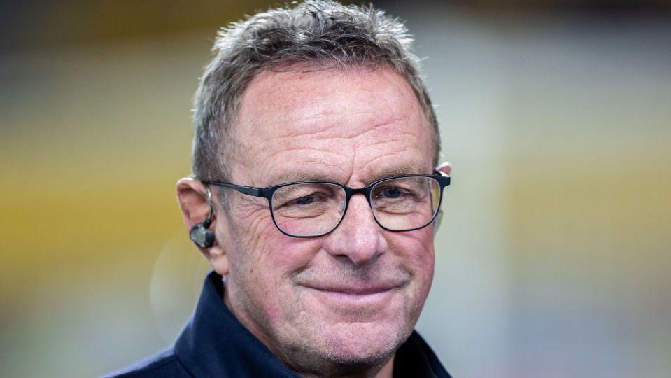 Austria boss Ralf Rangnick smiles during an interview