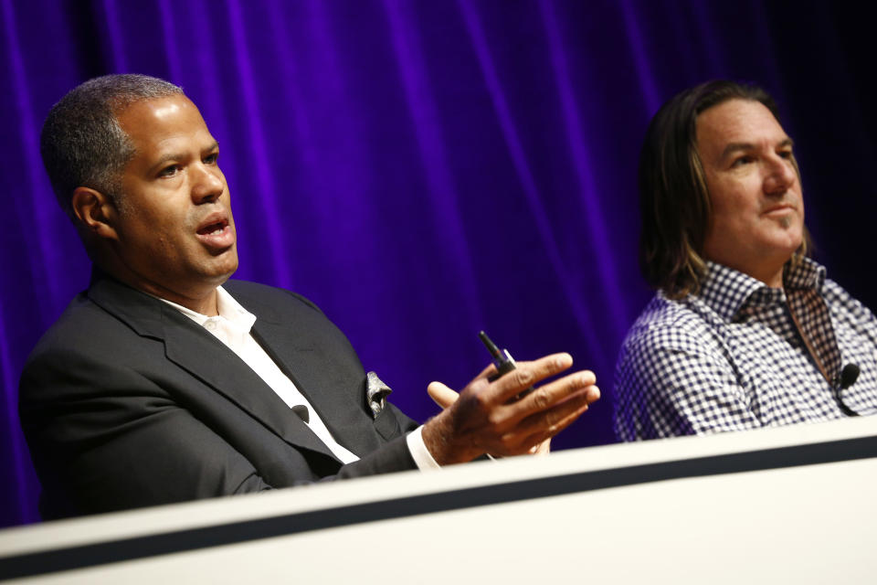 NEW YORK, NY - JUNE 22:  Co-Founder and CEO, The Virtual Reality Company Guy Primus, Creative Director, The Virtual Reality Company James Lima participate in a VR Embraces Families: "Rising A Rukus" VRC animation series premiere panel discussion during day one of The Art of VR at Sotheby's on June 22, 2017 in New York City.  (Photo by Brian Ach/Getty Images for Advanced Imaging Society)