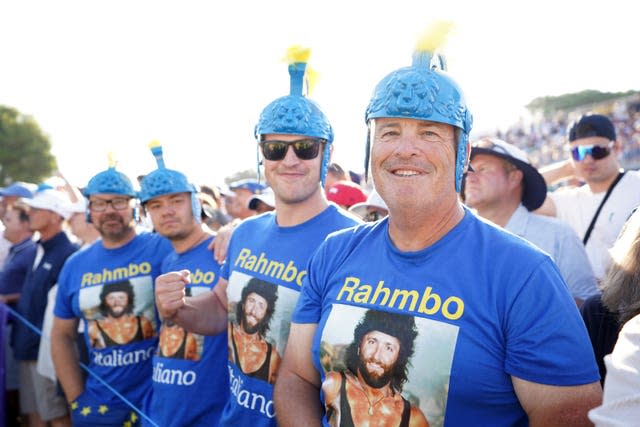 European fans show support for Team Europe’s Jon Rahm