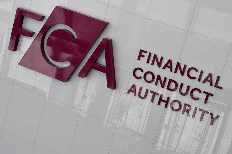 FILE PHOTO: FCA logo is seen at their head offices in London