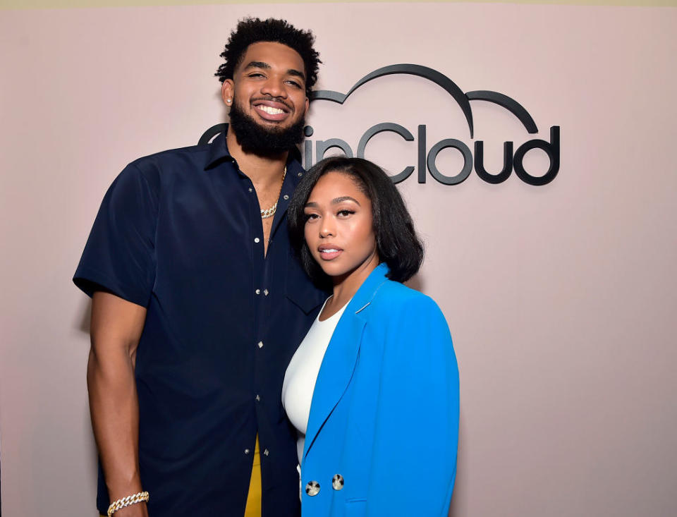 Jordyn and Karl on a red carpet