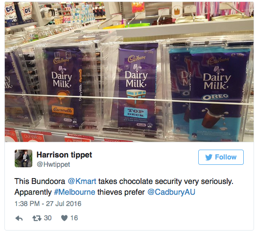 Harrison Tippet spotted the chocolate lockdown.