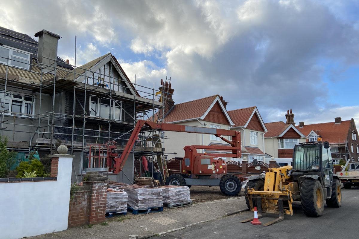 Changes to the home on Marine Crescent in Great Yarmouth have caused anger among neighbours <i>(Image: Owen Sennitt)</i>