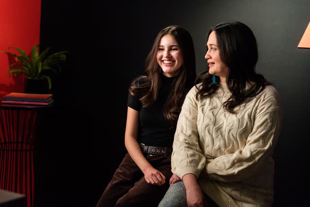 From Left: Isabel Deroy-Olson and Lily Gladstone at the IndieWire Sundance Studio, on Jan. 21, 2023, in Park City, Utah. They star in 