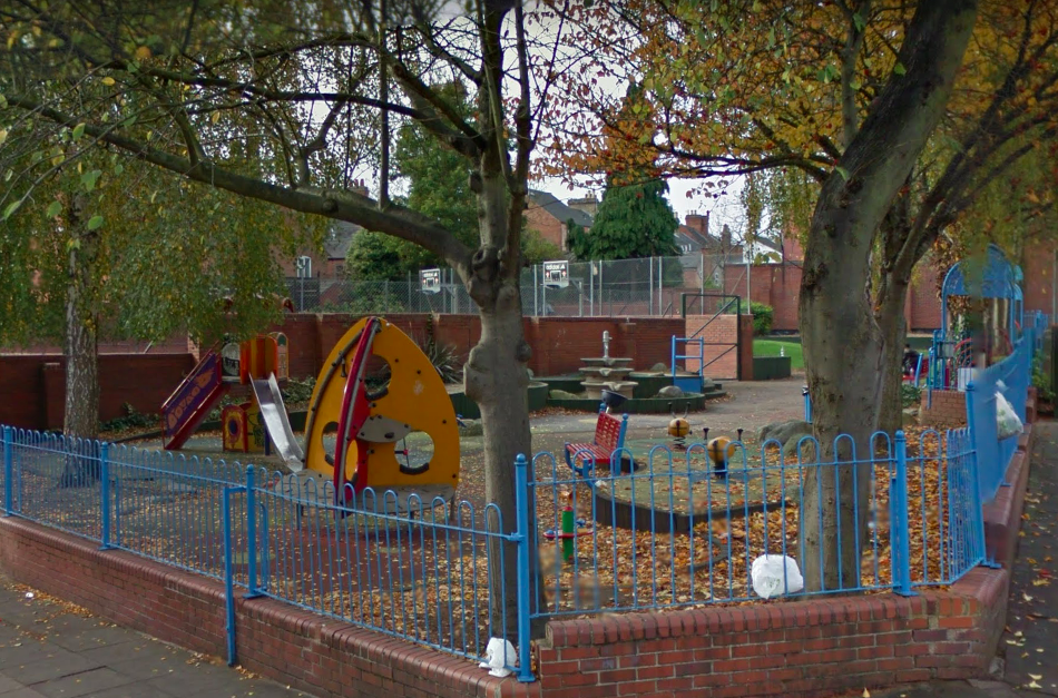 <em>The victim was discovered with ‘horrific’ injuries near a children’s play park off Cedar Road in Leicester (Google)</em>