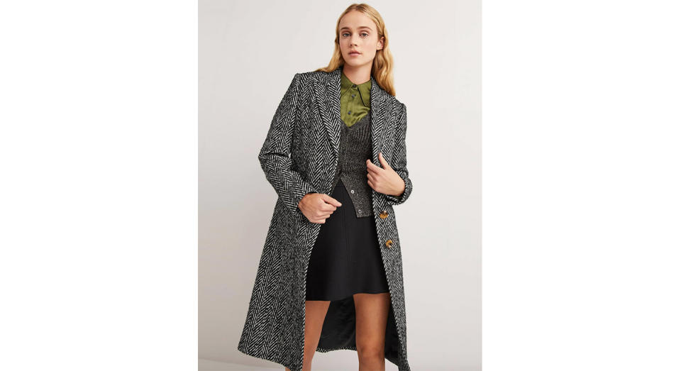 Wool Blend Tailored Coat
