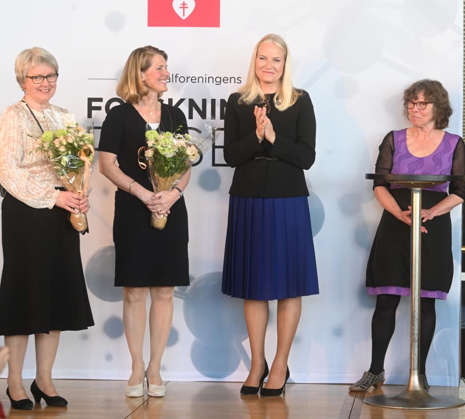 Crown Princess Mette-Marit attends the National Association For Public Health Research Awards on April 15, 2024 in Oslo, Norway.