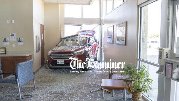 On Jan. 3, 2024, a patient drove into the lobby waiting room at Baylor Scott & White Clinic-Navasota. (Courtesy Navasota Examiner)